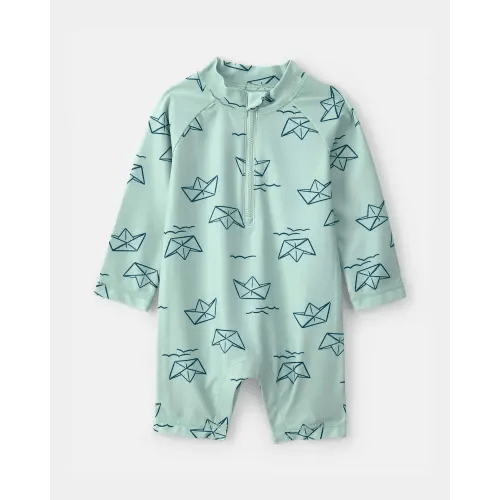 Baby Boy Boat Long-Sleeve Rashguard - Turquoise | Carter's