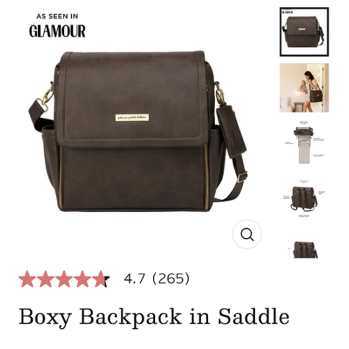 Boxy Backpack in Saddle