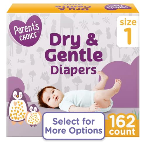 Parent's ~Choice Dry & Gentle Diapers ~ Size (1, 162, Count)