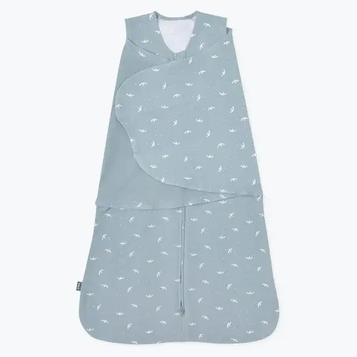 HALO 100% Cotton Sleepsack Swaddle, 3-Way Adjustable Wearable Blanket, TOG 1.5, Birds, Newborn, 0-3 Months