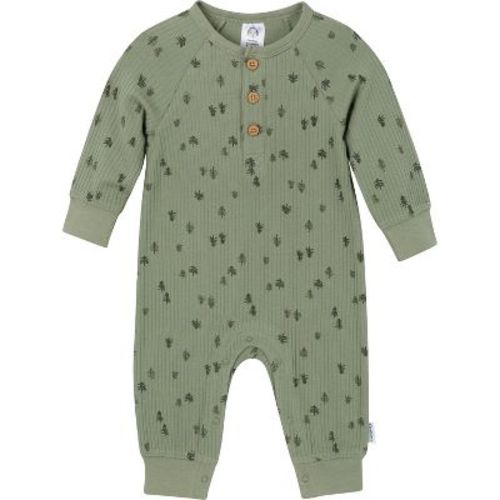 Gerber Baby Boys Henley Romper - Pines - Newborn