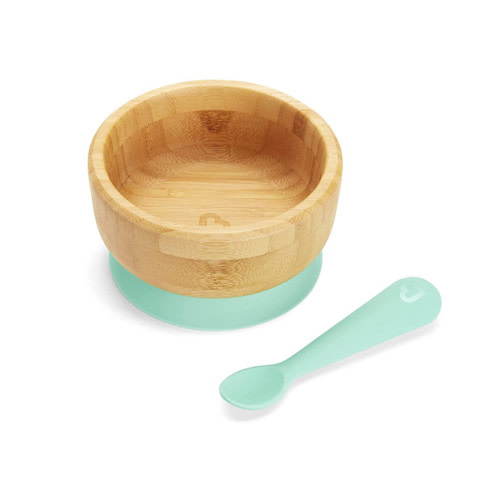 Munchkin Bambou Suction Bowl and Silicone Spoon Set for Toddlers