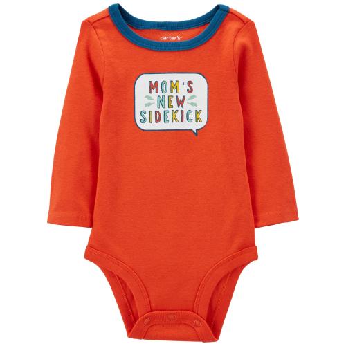 Baby Mom's Sidekick Long-Sleeve Bodysuit - Style,Orange