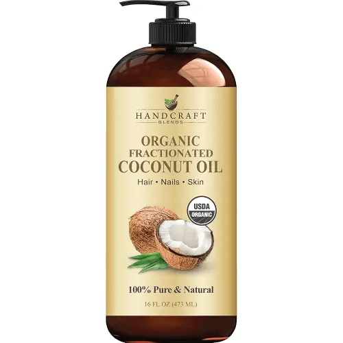 Handcraft Blends Organic Fractionated Coconut Oil - 16 Fl Oz - 100% Pure and Natural - Premium Grade Carrier Oil for Skin and Hair - Hair and Body - Massage