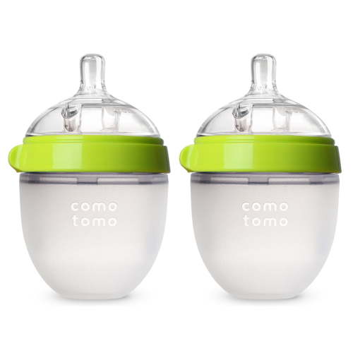 comotomo Baby Bottle, 5oz, Green, 2 Pack