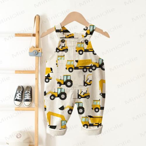 Baby Excavator Beige Overalls
