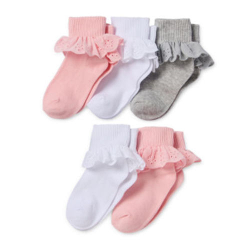 Okie Dokie 5 Pair Turncuff Socks Girls
