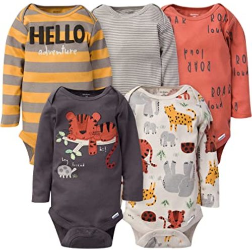 baby-boys 5-pack Long-sleeve Onesies BodysuitShirt