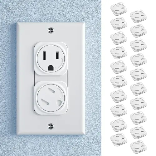 SAFELON 20 Pcs Electrical Safety Plug Socket Covers US, Child Baby Safety Plug Socket Covers for Sockets, Protection Against Electric Shock for Children (White)
