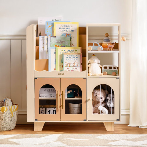 Latitude Run® 35''Hx31.2''W Kids Bookshelf and Toy Storage Organizer, Organizer Cabinet, Book Display & Reviews | Wayfair
