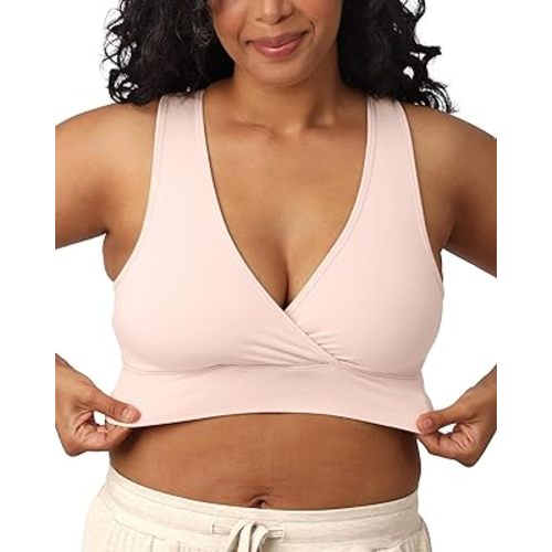 Kindred Bravely French Terry Nursing Bra for Breastfeeding and Sleep, Racerback Crossover, Soft and Stretchy Maternity Bra