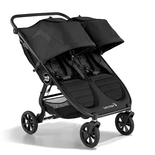 Baby Jogger City Mini GT2 All-Terrain Double Stroller, Jet Black, Perfect for Newborn and Toddler, Compatible with Britax, Cybex, Graco, and Maxi Cosi Infant Car Seats