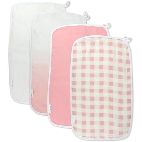 HonestBaby Unisex Baby Multipack Woven Burp Cloths Soft Absorbent Multi-Layered 100% Organic Cotton