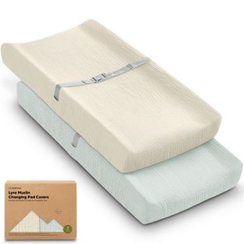KeaBabies Lyra Muslin Changing Pad Cover for Baby Girls, Boys, Soft Organic Muslin Cotton Diaper Changing Table Cover Sheets, 33.5x17.5 (Willow)