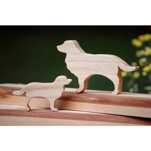 Miniature Wood Golden Retriever Figurine, Pet Keepsake, Loss of Pet Gift, Dog Good Luck Charm, Golden Retriever Silhouette, Dog Statue