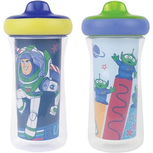 The First Years Disney/Pixar Toy Story Kids Insulated Sippy Cups - Dishwasher Safe Spill Proof Toddler Cups - Ages 12 Months and Up - 9 Ounces - 2 Count