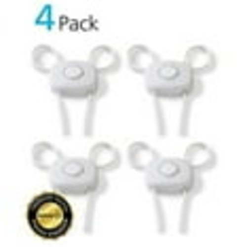 Safety 1st Children's Safe OutSmart Flex Lock with Decoy Button 4pk, White, Childproof Baby Latches
