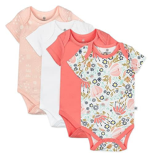HonestBaby Unisex Baby Multipack Short Sleeve Bodysuits One-Piece 100% Organic Cotton