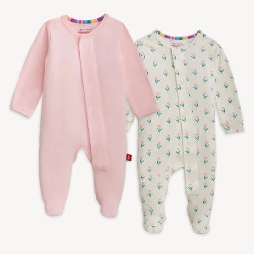 Magnetic 2-Pack Footie - Violet/Soft Petal Pink - Cloudstretch