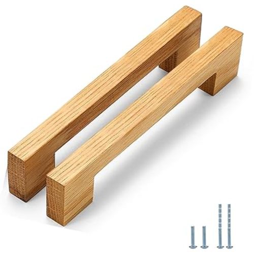 Burlywood Square 5 in 6 pcs Wooden Drawer Pulls Handle pulls for cabinets Kitchen Cabinet Drawer pulls Cabinet Door Pull