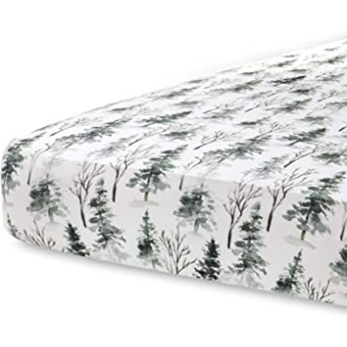 Pobi Baby - Premium Fitted Crib Sheets for Standard Crib Mattress - Ultra-Soft Cotton Blend, Stylish Woodland Pattern, Safe and Snug for Baby (Magical-Woods)