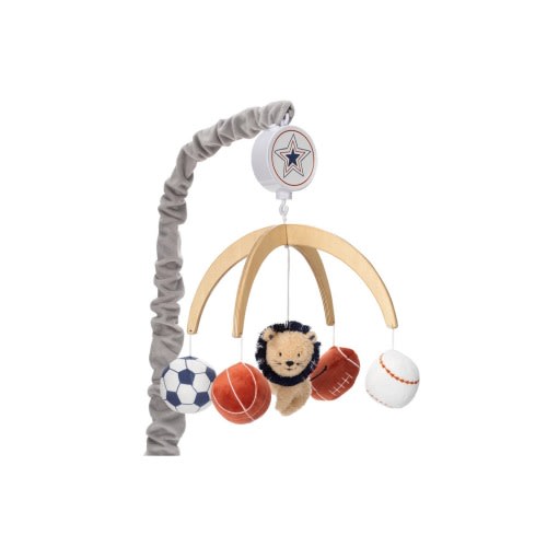 Hall of Fame Lion/Sports Balls Musical Baby Crib Mobile Soother Toy, One Size