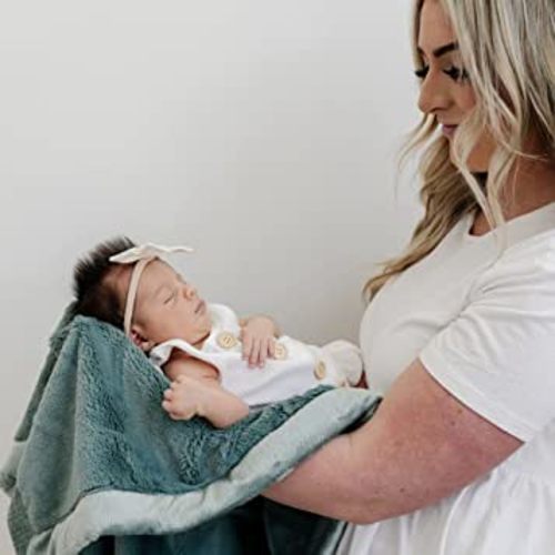 SARANONI Security Blankets for Babies Super Soft Boutique Quality Lush Luxury Baby Blanket (Mini 15" x 20", Eucalyptus)
