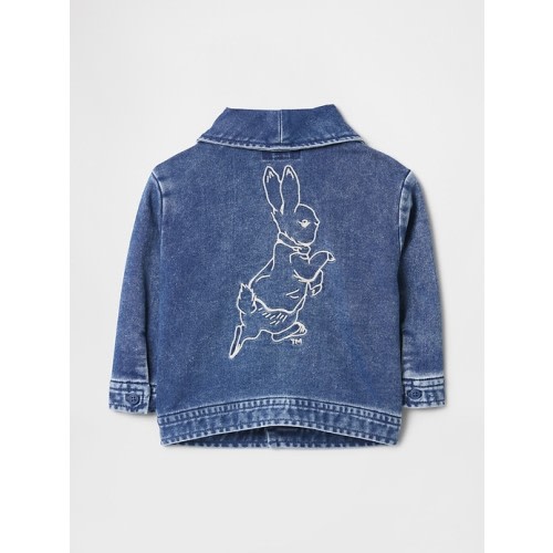 Baby Peter Rabbit™ Knit Denim Shawl Cardigan