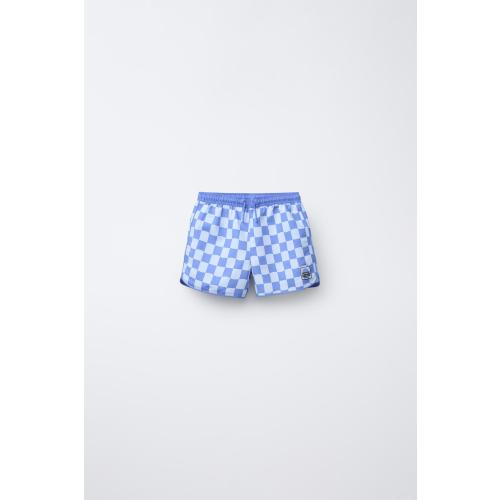 1-6 YEARS/CHECKERED SWIM SHORTS - Aquamarine | ZARA United States
