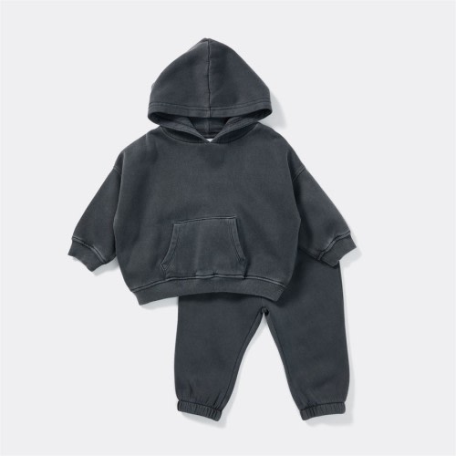 Dymples Baby Washed Hooded Tracksuit - Black - Size 1