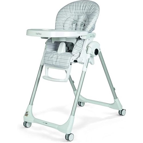 Prima Pappa Zero 3 - High Chair - for Children Newborn to 3 Years of Age - Made in Italy - Linear Grey (White & Grey)