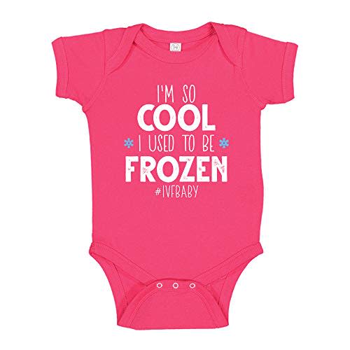I'm So Cool I Used to Be Frozen Cute IVF Baby Bodysuit One Piece for in-Vitro Baby Pregnancy Announcement