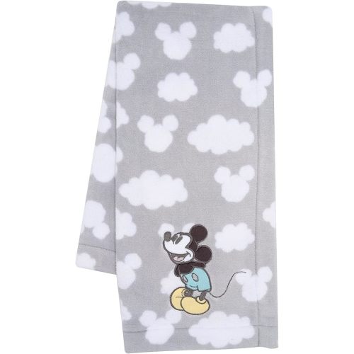 Lambs & Ivy Disney Baby Moonlight Mickey Mouse Gray Soft Fleece Baby Blanket