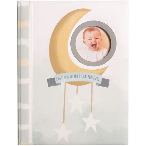 C.R Gibson B2-23934 Love You to The Moon and Back Gender Neutral Baby Memory Book, 8.8'' W x 11.2'' H