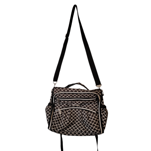 Bananafish Studio Triple Go Diaper Bag Backpack Black White Geometric