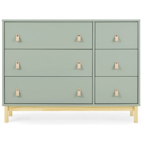 babyGap by Delta Children Legacy 6 Drawer Dresser with Leather Pulls and Interlocking Drawers, Color: Sage/Natural