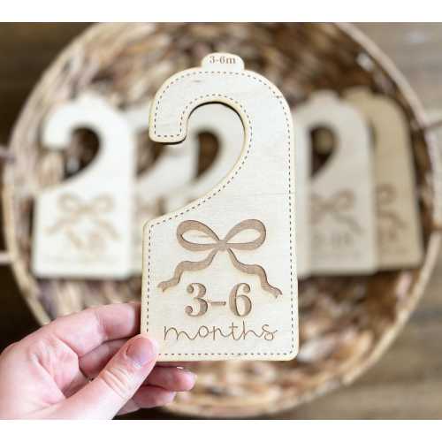 Coquette Bow Baby Closet Organizers - Baby Girl Shower Gift - Hanging Closet Divider - Nursery Organization
