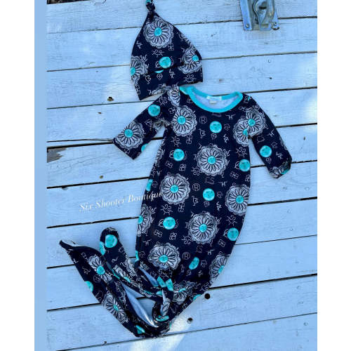 Concho brand baby sleep sack hat set