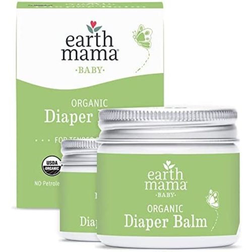 Earth Mama Organic Diaper Balm Multipurpose Baby Ointment | EWG Verified, Petroleum & Fragrance Free with Calendula for Sensitive Skin, 2-Fluid Ounce (2-Pack)
