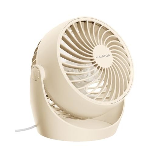 Gaiatop Air Circulator Fan, Portable Desk Fan Table Fan Dorm Fan, 5-Inch Small Fan 3 Speed with 360° Adjustable Tilt Energy-Saving Quiet Fan for Home, Office, Bedside, Bedroom, Bathroom