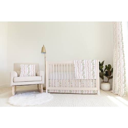 Floral and Stripe Pink Crib Coordinates