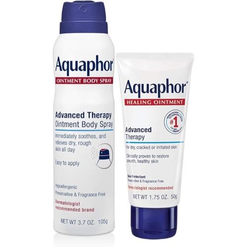 Aquaphor Advanced Therapy Skin Care Set, Aquaphor Healing Ointment Skin Protectant, Body Moisturizer for Dry Skin, 1.75 Oz + Aquaphor Ointment Body Spray, Spray Moisturizer for Dry Skin, 3.7 Oz