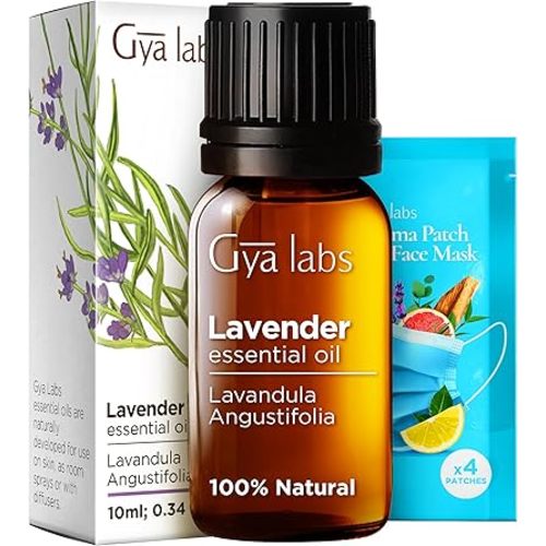 Gya Labs Lavender Essential Oil for Diffuser - 100% Natural Lavender Oil for Skin, Lavender Oil Essential Oil for Hair, Massage & Candle Making - 100% Pure Aromatherapy Oils (0.34 fl oz)