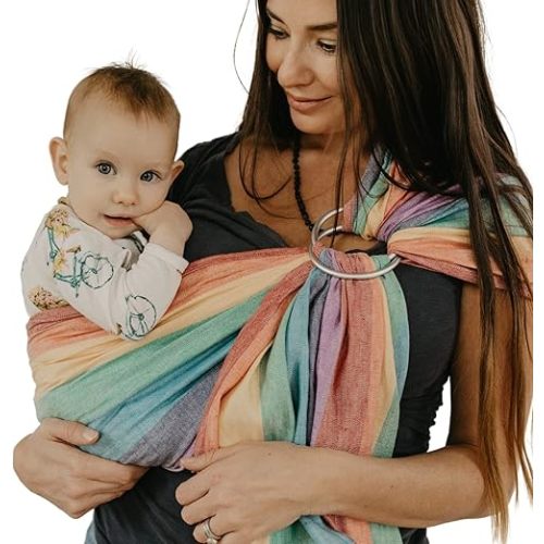 Hip Baby Wrap - 100% Soft Cotton Baby Sling Wrap - Baby Hip Carrier - Nursing Wraps for Breastfeeding, Baby Carrier Sling - Newborn to Toddler Baby Carrying Wrap, Supports 8-35 lbs - Summer Rainbow