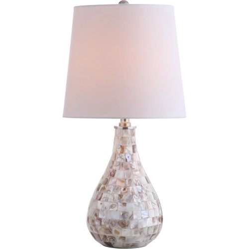 JONATHAN Y JYL1024A Mona 20.5" Mini LED Table Lamp, Cottage, Coastal, Transitional, Modern, Elegant, Office, Living Room, Family Room, Dining Room, Bedroom, Hallway, Foyer, Seashell