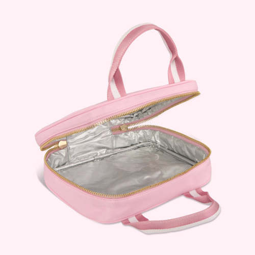 Lunch Tote - Lilac & Initials in White Pearl