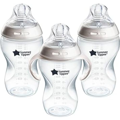 Tommee Tippee Baby Bottles, Natural Start Anti-Colic Baby Bottle with Thicker Feed Breast-Like Nipple, 11oz, 6 Months+, Self-Sterilizing, Baby Feeding Essentials, 3 Pack