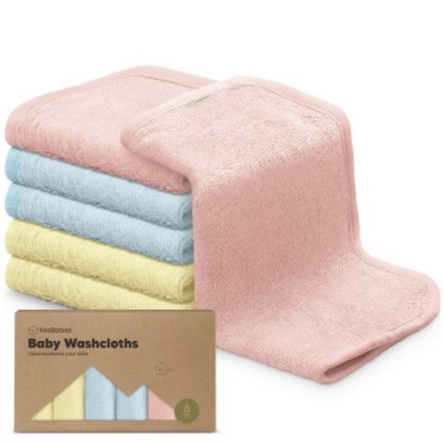 6pk Deluxe Baby Washcloths, Soft Baby Wash Cloth, Baby Bath Towel, Face Cloths, Color: Candy pop