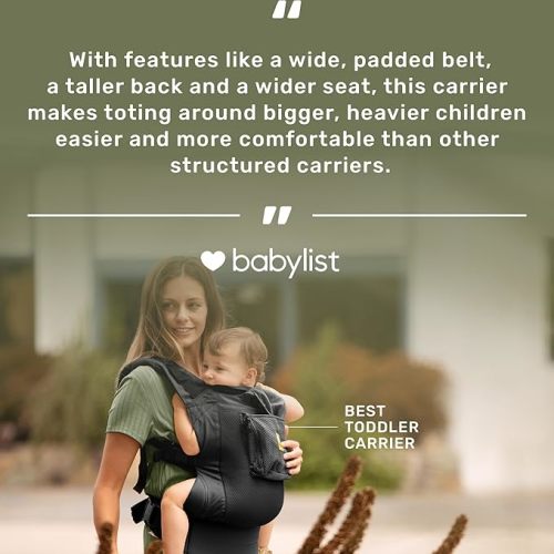 LÍLLÉbaby 3-in-1 Ergonomic CarryOn Airflow - Toddler Carrier - with Lumbar Support & Breathable Mesh - for Children 25-60 lbs - Perfect for Hiking, Travel and Everyday Family Events - Black