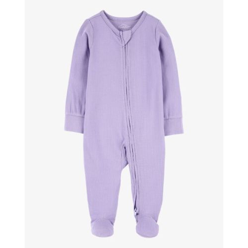 Baby Girl Solid 2-Way Zip PurelySoft Sleep & Play Pajamas - Purple - Carter's | Carter's